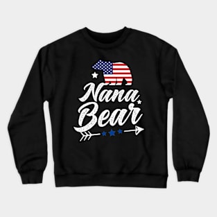 Nana Bear Patriotic Flag Matching 4th Of July Crewneck Sweatshirt